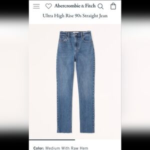 Abercrombie The 90s slim straight ultra high rise 29/8r